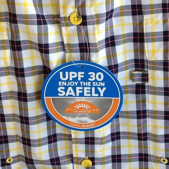 NWT Columbia PFG Fishing Gear Shirt Size 3X Omni Shade Plaid Short Sleeves - Picture 6 of 13